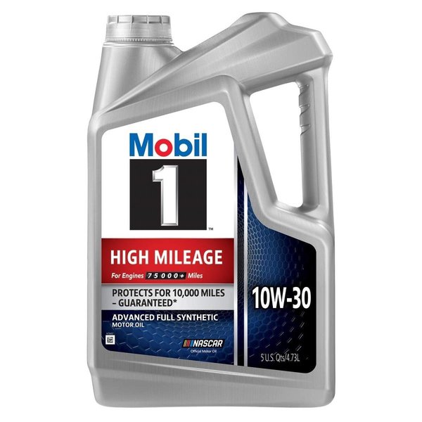 Mobil 120770 5 qt. High Mileage 10W-30 Motor Oil M67-120770